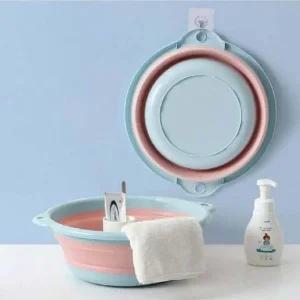폴딩 원형 세수대야 대형 핑크 세수대야 접이식대야 접이식세수대야 대야 다라이 플라스틱대야 욕실대야