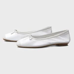 [미세하자] 흐 하모니 발레리나 플랫 슈즈 여성 무광 가죽 로퍼 단화 HA_TT-00055-BLA_A