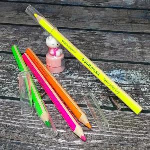 스테들러 번짐없는 고체형광펜/점보 형광색연필 문구반점 스테들러형광펜