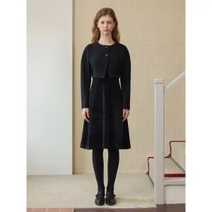 [롯데백화점]올리브데올리브 울자켓 레이어드 플레어 벨벳 원피스 OW5WOA27