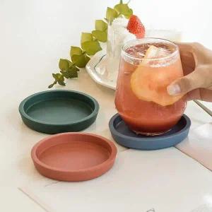 [골드스마일]컵받침대 실리콘 코스터 티받침 홀더