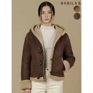 [하프클럽/바닐라비]여성 스웨이드 후드 무스탕