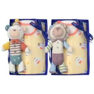 [갤러리아] (압소바출산,백일,돌,유아내의세트)도도내의노+사자,곰돌딸랑이세트(A1A-10386SET)