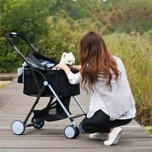개모차 강아지 고양이 유모차 산책 이동 캐리어 블루 개유모차