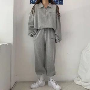 [하프클럽/]여성 하프집업 맨투맨 조거 트레이닝 세트