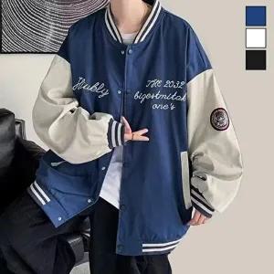 [옷자락]남성 스포티 캐주얼 블루종 노카라 야구 점퍼