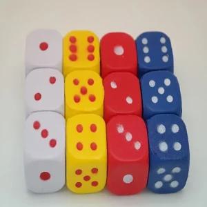 EVA소프트주사위(4-4-4cm) 4색 3개입 12개 세트장난감 푹신한 게임 다용도 놀이 촉각