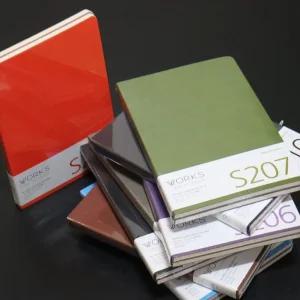 웍스 PU커버 A5 심플 유선노트-라인드 S 2권 팩가죽 필기 고급 제본 디자인 입학선물 졸업 필사 두꺼운 양