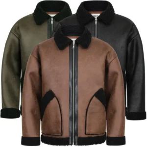 클레식 스탠다드핏 캐주얼 무스탕 자켓 점퍼 하이넥 라이더