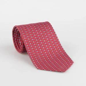 페라가모 간치니 프린트 실크 넥타이 35 1217 0778570