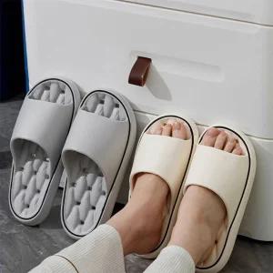 [옷자락]남녀공용 말랑한 욕실슬리퍼 배색라인 슬리퍼
