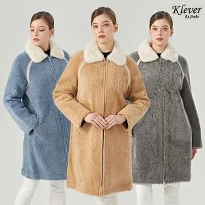[NS홈쇼핑][최초가 1390000원] 진도 Klever 라이트칼라 무스탕 코트 (K3W3BC80)[35550315]