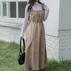 [하프클럽/]빅사이즈 510 사각넥라인스트링원피스 DGOV491