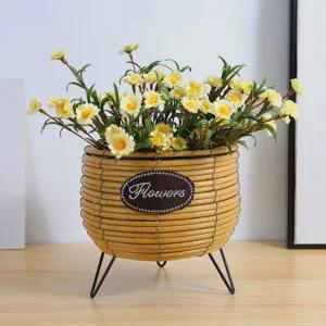 힐링하우스 스탠드 화분바구니(브라운) 바스켓 장식용 인테리어 받침 식물 꽃화분