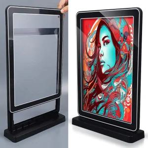 A4 슬라이딩 프레임 세로 검정 사진 홍보 탁상 액자아크릴표지판 행사게시판 쇼케이스 A4꽂이 A4POP 단면A4