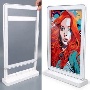 A4 슬라이딩 프레임 세로 흰색 사진 홍보 탁상 액자아크릴표지판 행사게시판 쇼케이스 A4꽂이 A4POP 단면A4