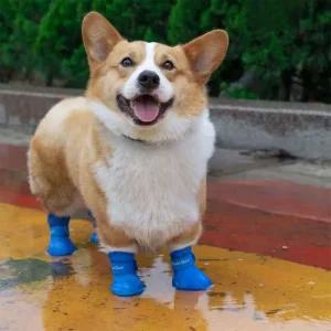 반려동물 외출 실리콘 논슬립 소프트 레인부츠 XL견 강아지산책신발 비신