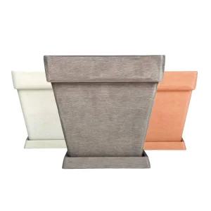 피클레온 WPC 화분 낮은 정사각 22x20cm분배 인테리어 정원 원예 베란다 디자인 심플한 무지 꽃화분 식물