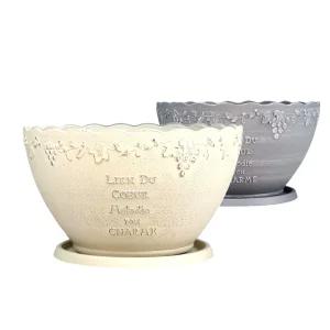 피클레온 브러쉬터치 화분 포도 낮은원형 28x15cm꽃집 분배 인테리어 정원 원예 베란다 디자인 심플한 무지