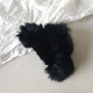 겨울 블랙 호피레오파드 빅사이즈 털집게핀 폼폼 (49MZM)