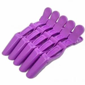 머리핀 퍼플 파마집게핀 악어 핀셋 집게핀 5P (49MoJ)