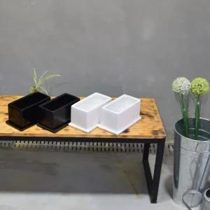 모던 무광 도기 화분 옆이 넓은 직사각 20x10x10cm식물 인테리어 소품 정원 꾸미기 장식 디자인 실내