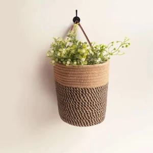 공중정원 행잉 화분바구니(내추럴블랙) 바스켓 장식용 인테리어 받침 식물 꽃화분