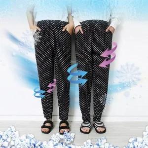 여름 아이스 배기 냉장고 바지 몸빼바지 시원한 고무줄 밴딩 냉감 바지 남자 여자