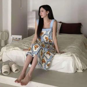 [하프클럽/]여자 썸머 캐릭터 나시 샤워 루즈핏 가운 원피스