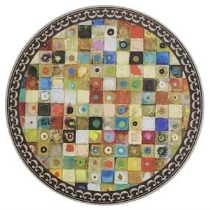 원형 4개 세라믹코스터 조각보 위스키 컵받침대 컵받침대 컵받침홀더 깔끔한컵받침