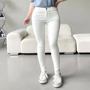 [라일리여성의류] Rly 여성스키니 스판팬츠 데일리 화이트진 블랙진