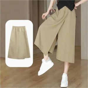 [라일리여성의류] Rly 여성 랩 치마바지 플레어 롱 스커트 허리밴딩 치