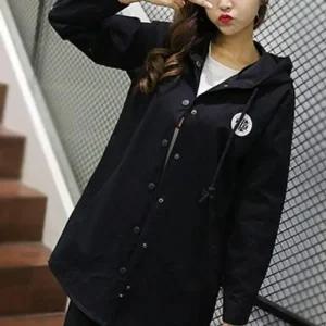 [라일리의류] Rly 봄 가을 간절기 후드 와펜 등레터 야상 바람막이