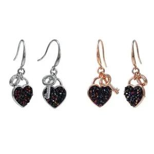 오스트리아 크리스탈 블랙 후크 하트 열쇠 귀걸이 326 패션귀걸이