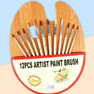 [셀러에이드]전문가미술붓 수업 화실 파레트구성 쉬운채색 핸드페이팅붓 12p