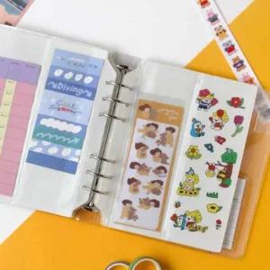 [셀러에이드]스티커 포켓 바인더 속지 A6 와이드 6공 플래너 노트 꾸미기