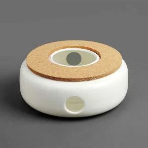 [골드스마일]도자기 티워머 S-1 화이트 보온 양초 세트 차포트