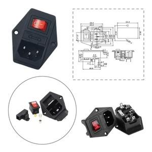 AC-01A 구리 핀 10A 250V 퓨즈 홀더 로커 스위치 C13 C14 AC 전원 소켓 3핀 IEC320