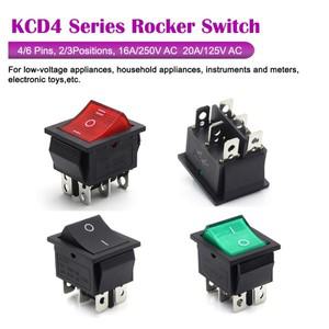 1~100개 KCD4 시리즈 로커 스위치 전기 장비 장난감 16A 250V / 20A 125VAC 푸시 버튼 보트 자동차 전원