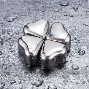 [골드스마일]안녹는 아이스큐브 하트 4개 집게세트 스테인리스