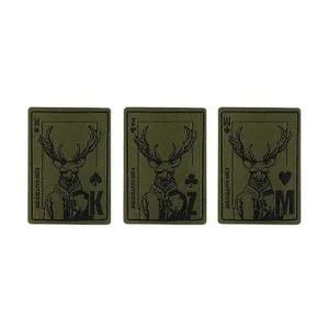 [콩심팥심]카즈미 와펜 캠핑 찍찍이 와펜 패치 사각 카키 3p