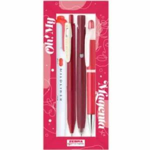 [셀러에이드]형광펜 문구세트 마젠타 색상 볼펜 샤프세트 사무용 필기 도구