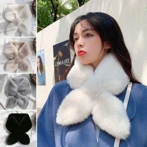 [콩심팥심]여성 겨울머플러 인조퍼목도리 가벼운 쁘띠머플러 토끼털머플러