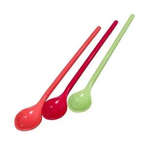 디저트용 멜라민 롱스푼 커트러리 수저 1P 이색 스푼 다용도
