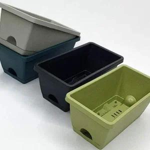 소형 실내 플라스틱 화분 모던 직사각형 물받침