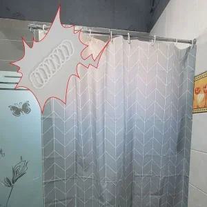 [골드스마일]헤링본 방수 비닐 샤워커튼 그레이 120x180 샤워커튼
