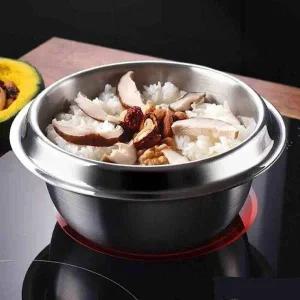 통3중 냄비 IH 스텐가마솥 18cm 유리뚜껑 스팀홀