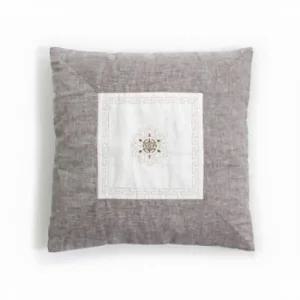 아트박스 홈앳 자수 패치 방석 - 브라운  커버만)