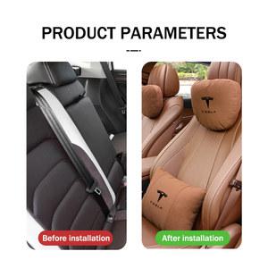 테슬라 모델 3 Y S X 로드스터용 스웨이드 카시트 목 베개, 머리 받침 허리 목재 지지대