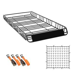 아웃맥스 유니버설 루프랙 캐리어 바구니 78인치 x 36인치, 300Lbs 용량의 루프탑 화물 캐리어 바구니, 여행, 캠핑, 로드 트립을 위한 카탑 러기지 홀더